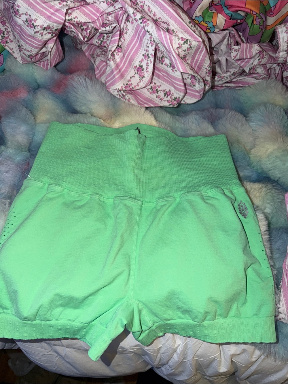 FP MOVEMENT Women's High-Waist Mint Green Athletic Shorts
